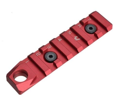 Strike Industries 7-Slot Link Rail Section w/ QD Mount (M-LOK & KeyMod Compatible) - Black - Red