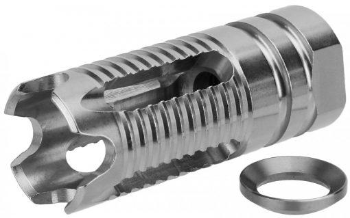 NBS Four-Pronged Muzzle Brake 1/2-28 - Stainless Steel - 