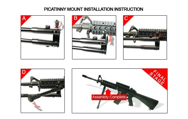UTG UTG Shooter's Sniper Bipod, Steel Feet, Height 8.2"-10.3"