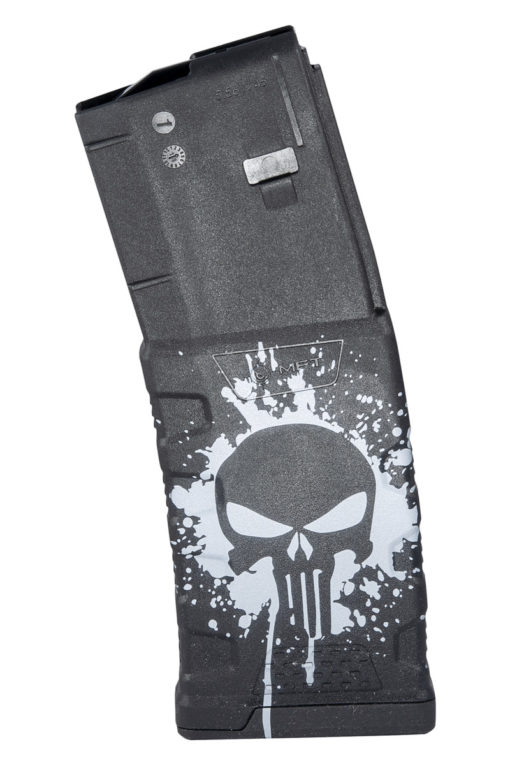 AR15 Discounts MFT EXTREME DUTY 30RD Polymer Magazine - White Punisher Skull - $19.99 at AR15 Discounts