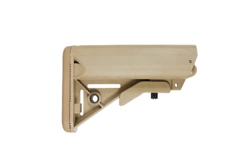 NBS SOPMOD Mil-Spec Adjustable AR-15 Stock w/ Battery Storage - Tan - AR15 Discounts