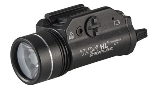Streamlight TLR-1 HL Rail-Mounted Tactical Flashlight, 1000 Lumens w/Lithium Batteries, Black - 