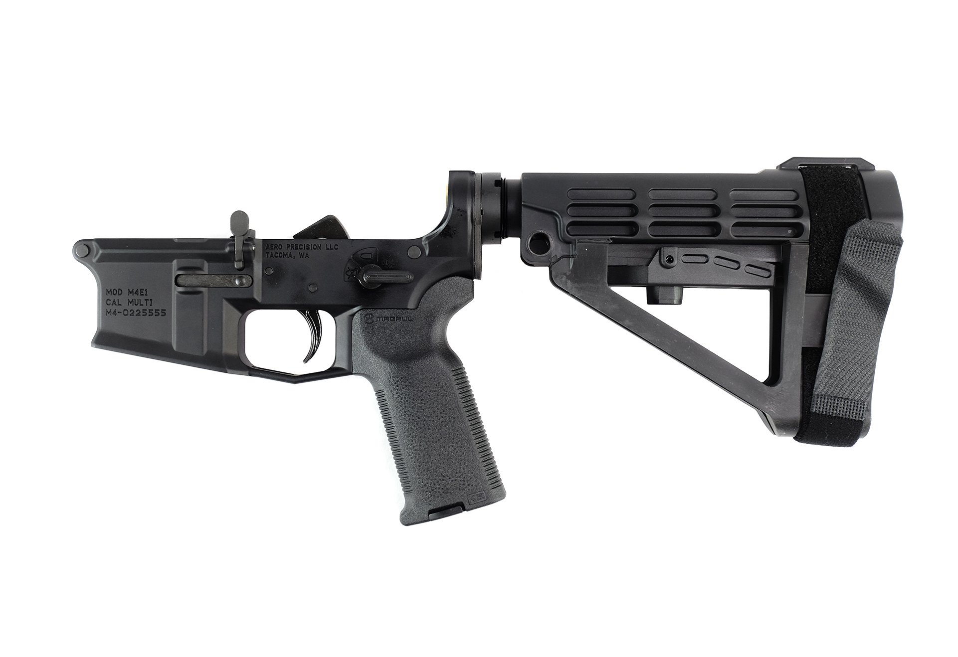 Aero Precision M4E1 Pistol Complete Lower Receiver w/ MOE-K2 Grip & SBA4 Brace - Anodized/Black