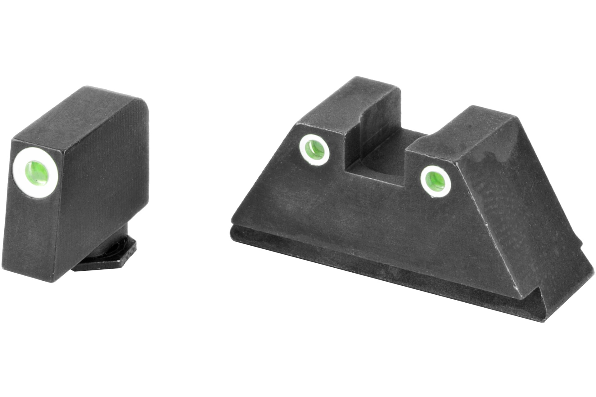 AmeriGlo AmeriGlo Tall Suppressor Series 3 Dot Sights for All Glocks - Green with White Outline