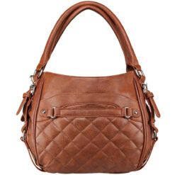 VISM Concealed Carry Quilted Hobo Medium Bag - Brown