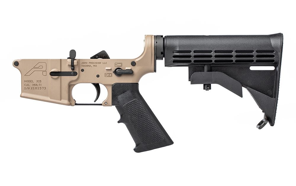 Aero Precision AR15 Complete Lower Receiver Standard - FDE Cerakote