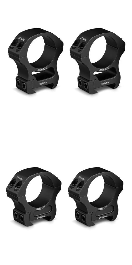 Vortex Pro Series 30mm Rifle Scope Rings, Black