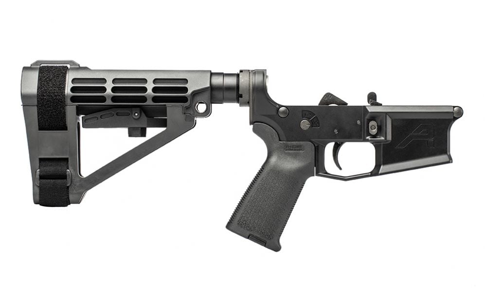Aero Precision M4E1 Pistol Complete Lower Receiver w/ MOE Grip & SBA4 Brace - Anodized/Black