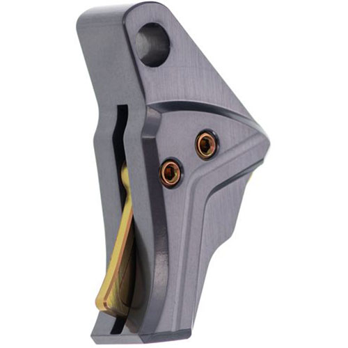 AR15 Discounts Tyrant Designs Glock Trigger Gen 5 - Screw / Safety - Grey/Gold - $67.46 at AR15 Discounts