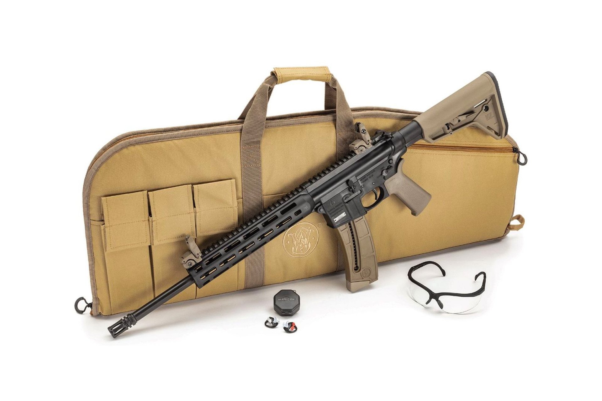 Smith & Wesson M&P 15 16.5" 22LR 25Rd Semi-Auto Rifle w/Bag & Hearing/Eye Protection - FDE
