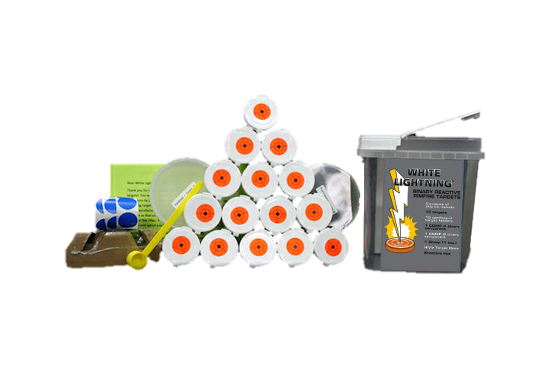 Tannerite White Lightning Rimfire Target Kit  (15 Targets and holders)