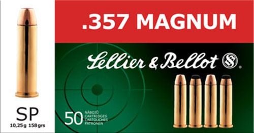 Sellier & Bellot SB357B Handgun 357 Mag 158 gr Soft Point (SP) Handgun Ammo - 50 Rounds