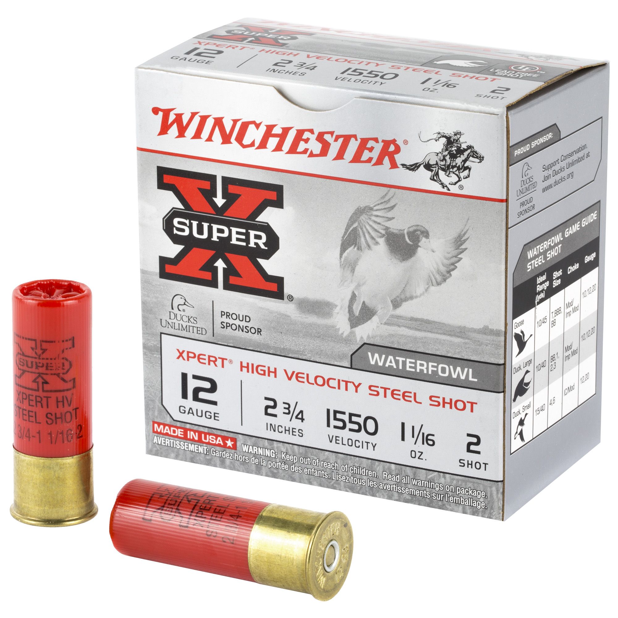 WNWEX122 - Winchester Ammunition, Xpert HI-Velocity, Steel, 12 Gauge,  2.75, #2, 1.06 oz., Steel Shot, Lead Free, 25 RD - AR15Discounts