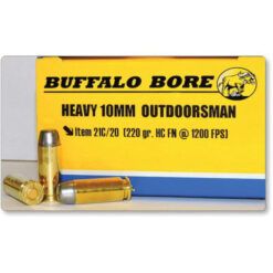 Buffalo Bore Ammunition 21C/20 Outdoorsman 10mm Auto 220 gr Hard Cast Flat Nose (HCFN) 20 Bx