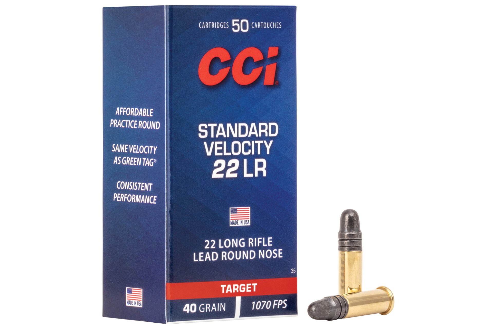 CCI .22LR Lead Round Nose 40 GN LRN Ammo Rimfire Ammo - 50 Rounds