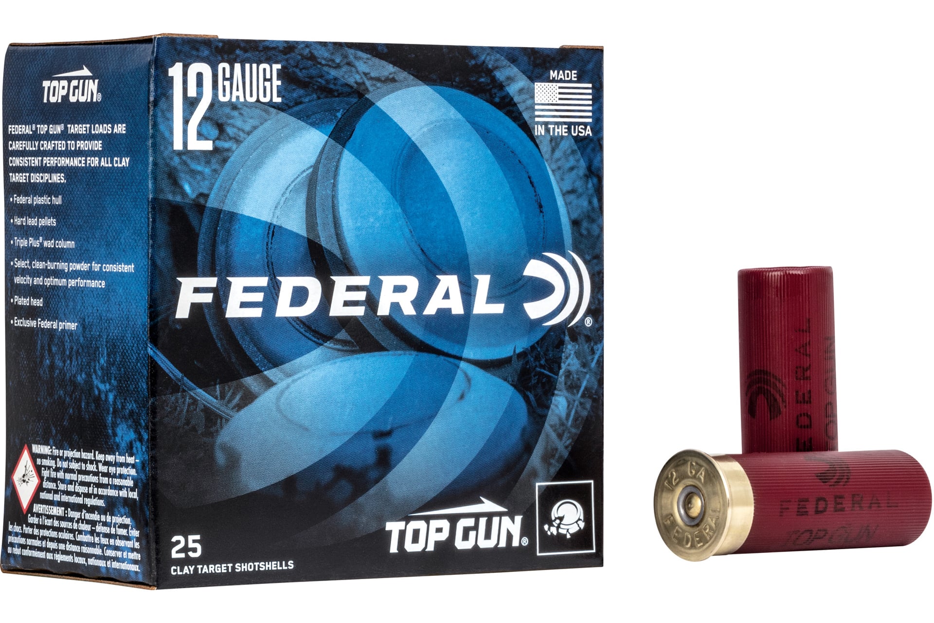 Federal Top Gun 12 Gauge 2.75 7 1/2 Shot 1 1/8 Ounce Shotgun Shells Shotgun Ammo – 25 Rounds