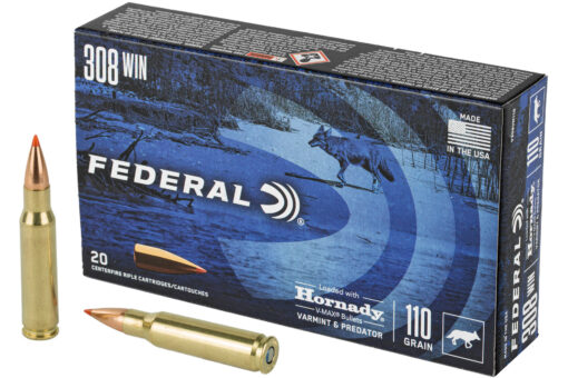 Federal Varmint and Predator V-Max 308 Winchester 110 Grain Rifle Ammo - 20 Rounds - AR15 Discounts