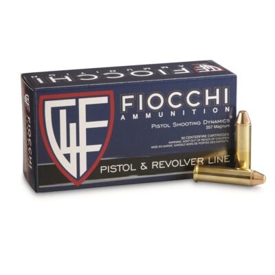Fiocchi 357 Magnum 142 Grain FMJTC Ammo 357F Handgun Ammo - 50 Rounds