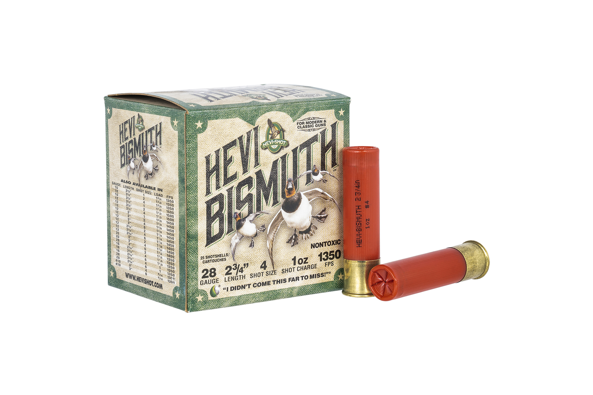 Hevi-Shot HEVI-Shot HS18704 Hevi-Bismuth Waterfowl 28 Gauge 2.75" 1 oz 4 Shot Shotgun Ammo - 25 Rounds