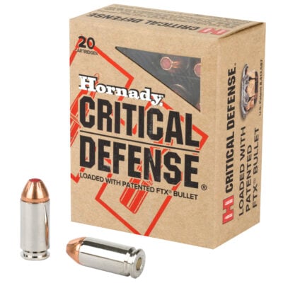 Hornady Critical Defense 40S&W 165 Grain Flex Tip JHP Handgun Ammo - 20 Rounds