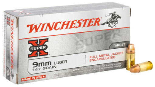 Winchester Super X 9mm Luger Subsonic Centerfire, 147gr Encapsulated - FMJ - Winchester