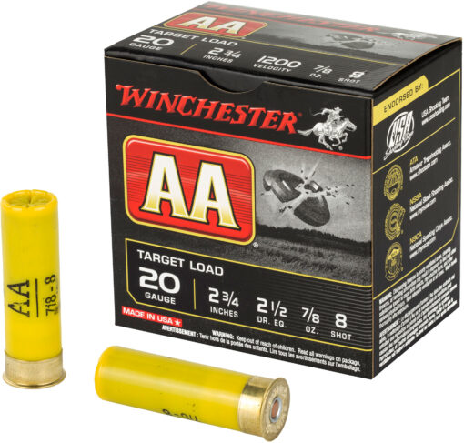Winchester Ammunition AA Target Load 20 Gauge 2.75 #8 .875oz Shotshell Shotgun Ammo - 25 Rounds - AR15 Discounts