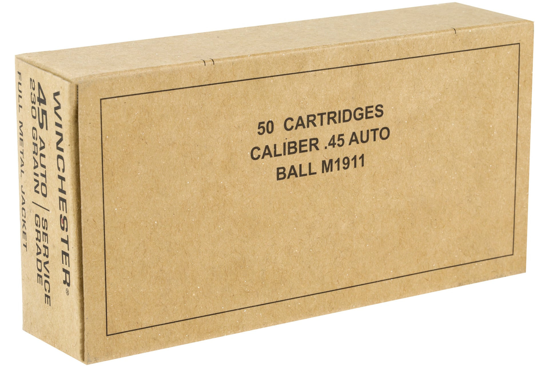 Winchester Ammunition Service Grade 45 ACP 230Gr Full Metal Jacket Handgun Ammo - 50 Rounds