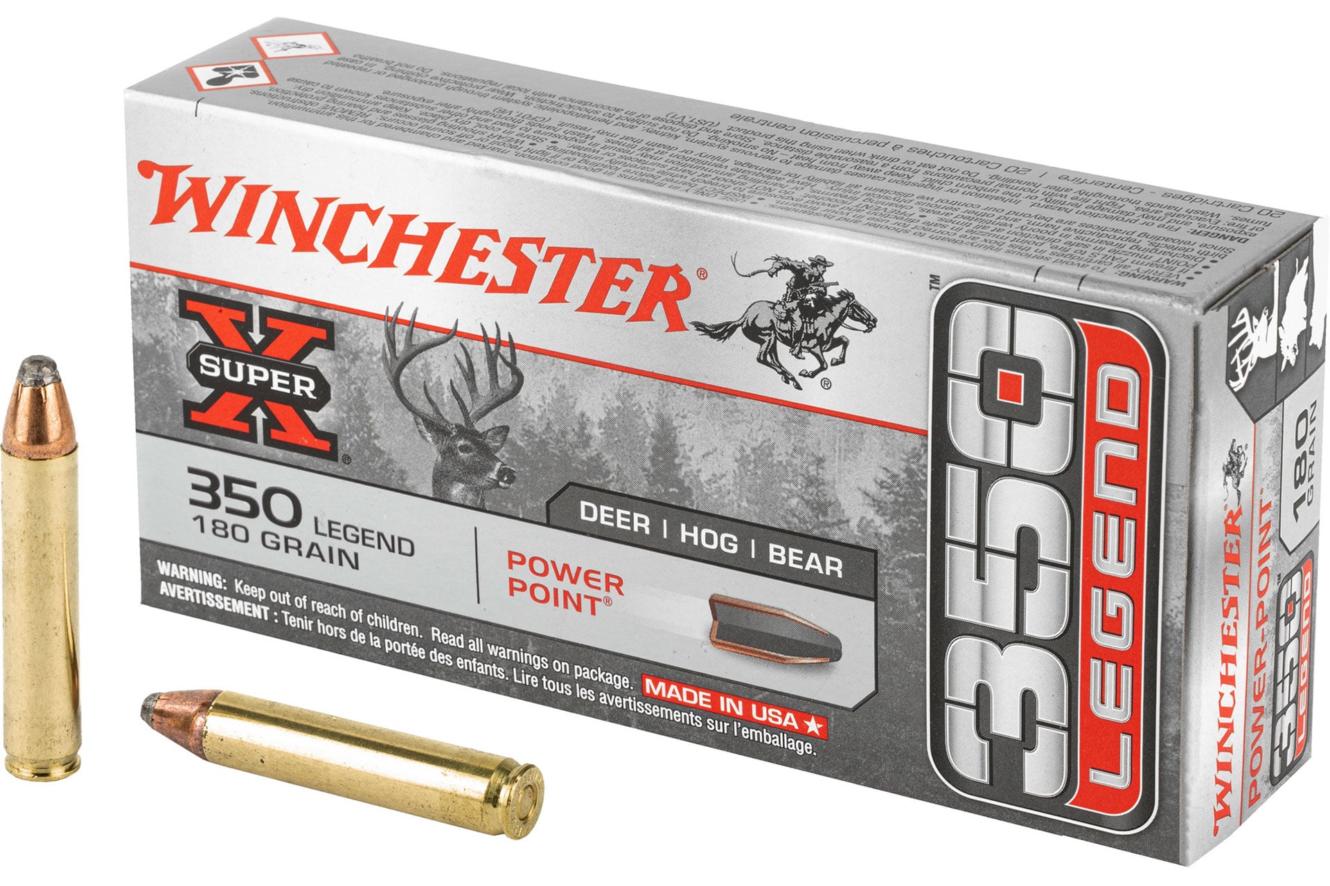 Winchester Ammunition Super-X 350 Legend 180 Grain Power Point Handgun Ammo - 20 Rounds