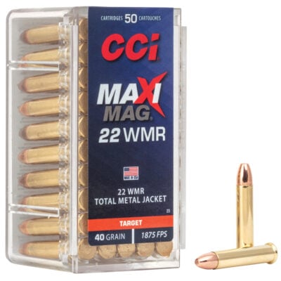 CCI Maxi-Mag 22WMR 40 Grain Total Metal Jacket Rimfire Ammo - 50 Rounds