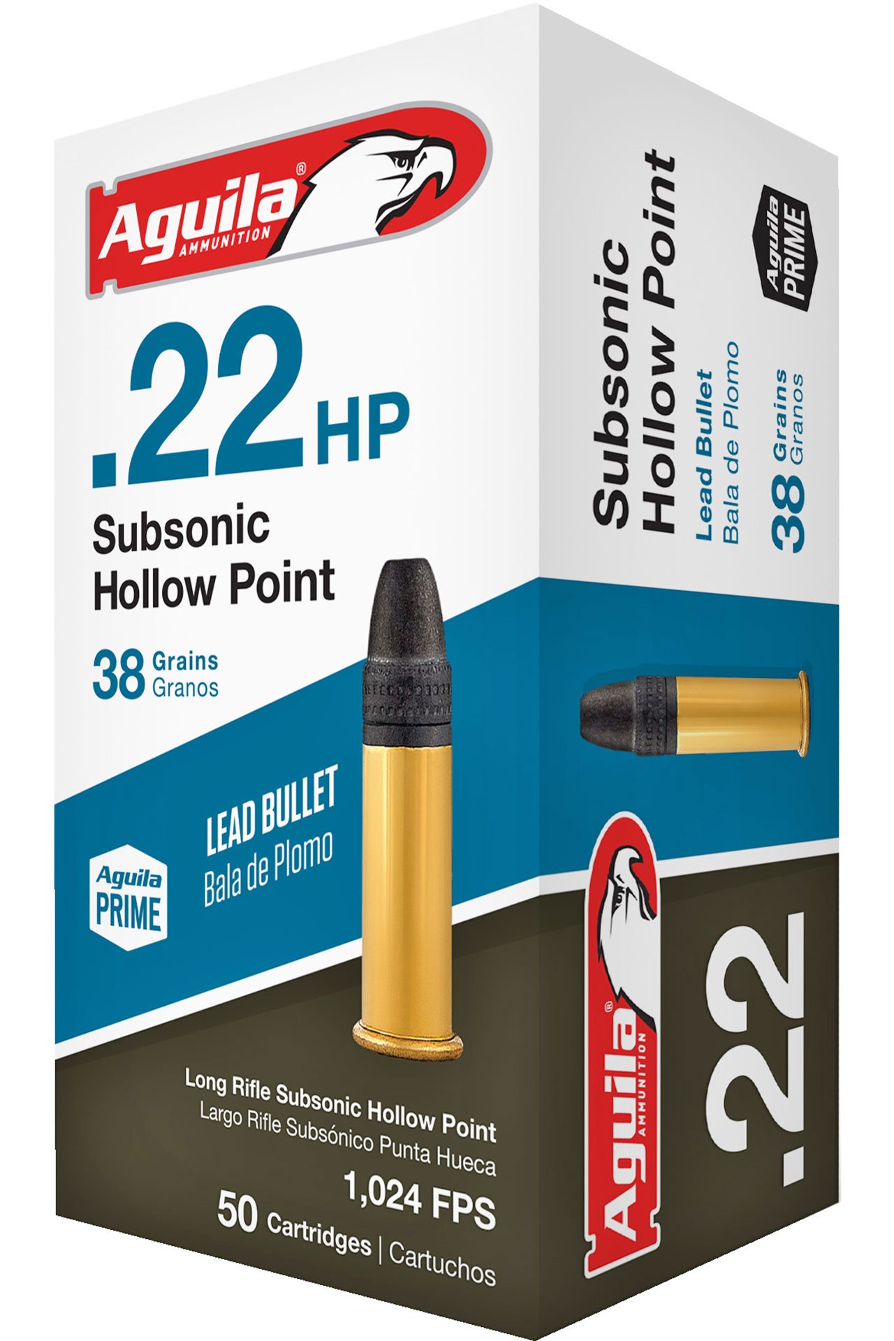 Aguila Ammunition Subsonic Rimfire 22LR 38GR Hollow Point Rimfire Ammo - 50 Rounds