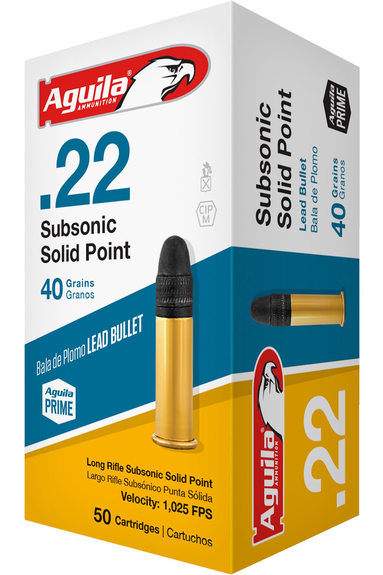 Aguila Ammunition Rimfire Subsonic 22LR 40 Grain Solid Point Rimfire Ammo - 50 Rounds
