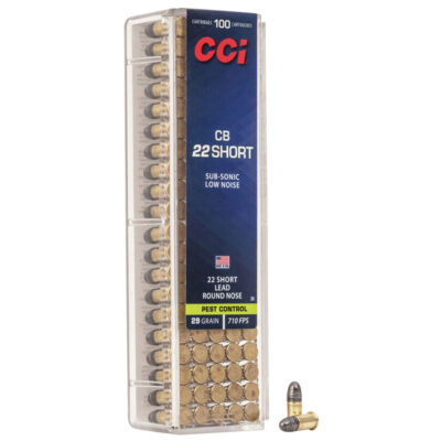 CCI 0026 Specialty CB Subsonic Low Noise 22 Short 29 gr Lead Round Nose (LRN) Rimfire Ammo - 100 Rounds