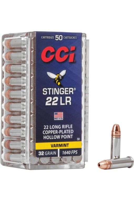 AR15 Discounts CCI 0050 Varmint Stinger 22 LR 32 gr Copper Plated Hollow Point (CPHP) Rimfire Ammo - 50 Rounds - $9.99 at AR15 Discounts