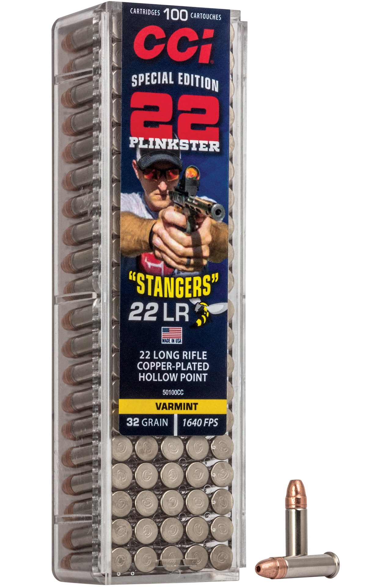 CCI CCI Stangers 22 LR 32Gr Copper Plated Hollow Point Box Rimfire Ammo - 100 Rounds