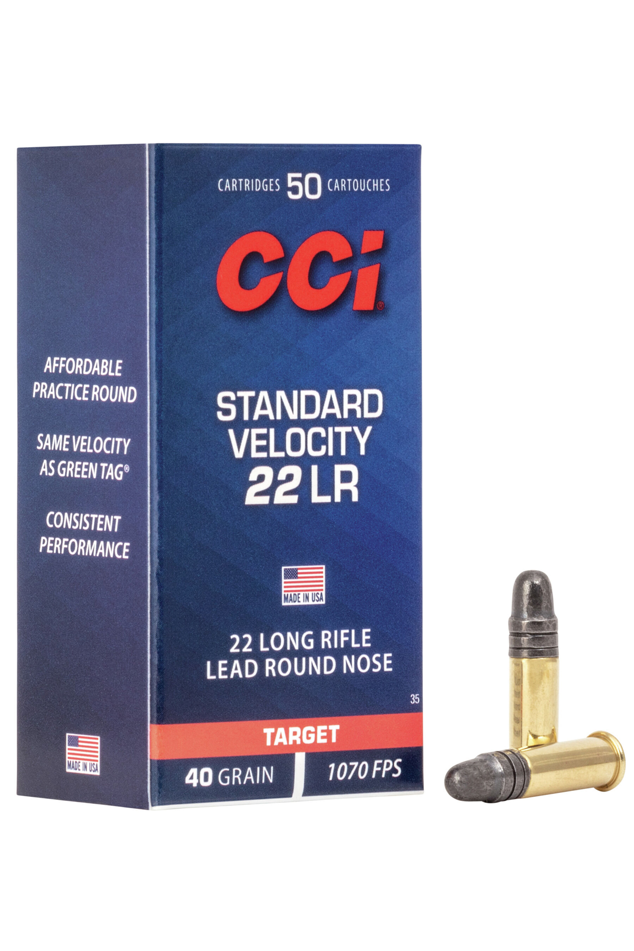 CCI Standard Velocity .22LR LRN 40 Grain Rimfire Ammo - 500 Rounds
