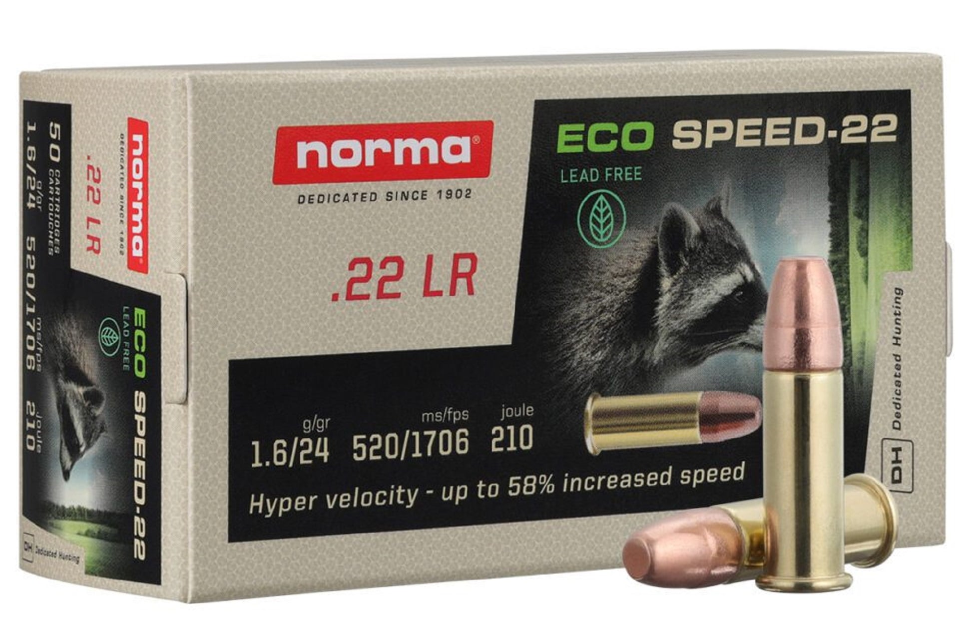 NORMA ECOSPEED .22 LR 24 GR LEAD FREE Rimfire Ammo - 50 Rounds