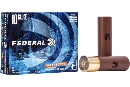 Federal Power?Shok Rifled Slug 10 gauge 3.5 1.75 oz Rifled Hollow Point Slug Shotgun Ammo - 5 Rounds - 