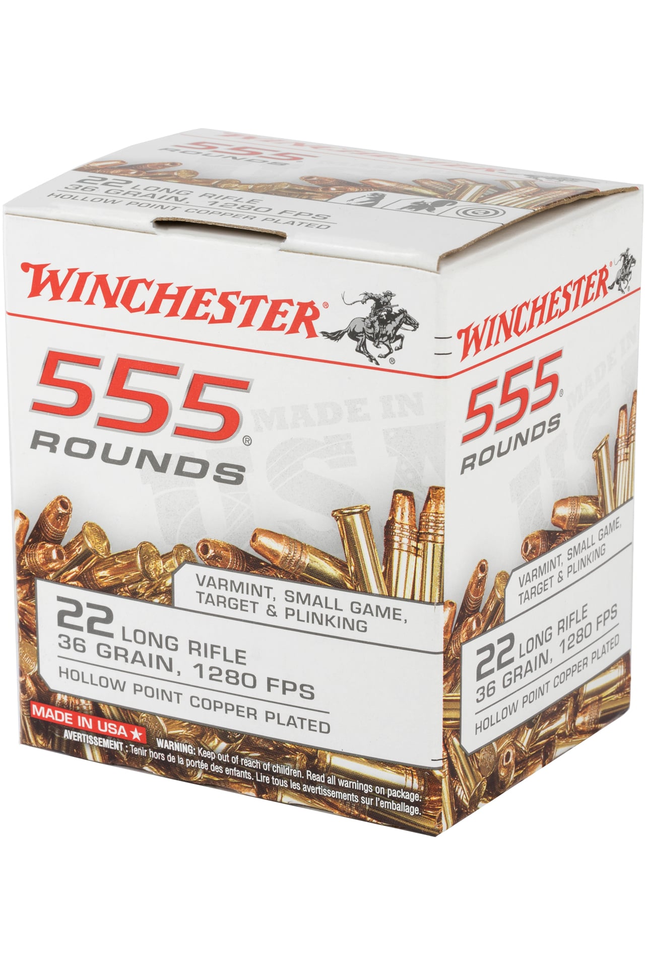 Winchester 555 Bulk Rimfire Ammunition .22 LR 36 gr CPHP 1280 fps 555 Rimfire Ammo - 555 Rounds