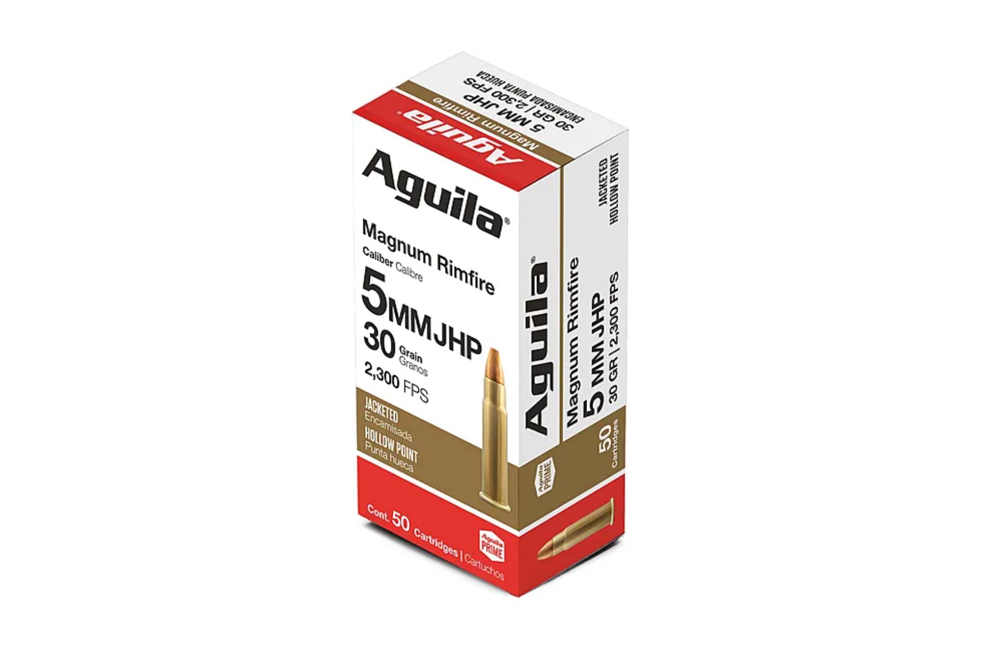 Aguila 1B222406 Special 5mm Rem Rimfire Mag 30 gr Jacketed Hollow Point (JHP) Rifle Ammo - 50 Rounds