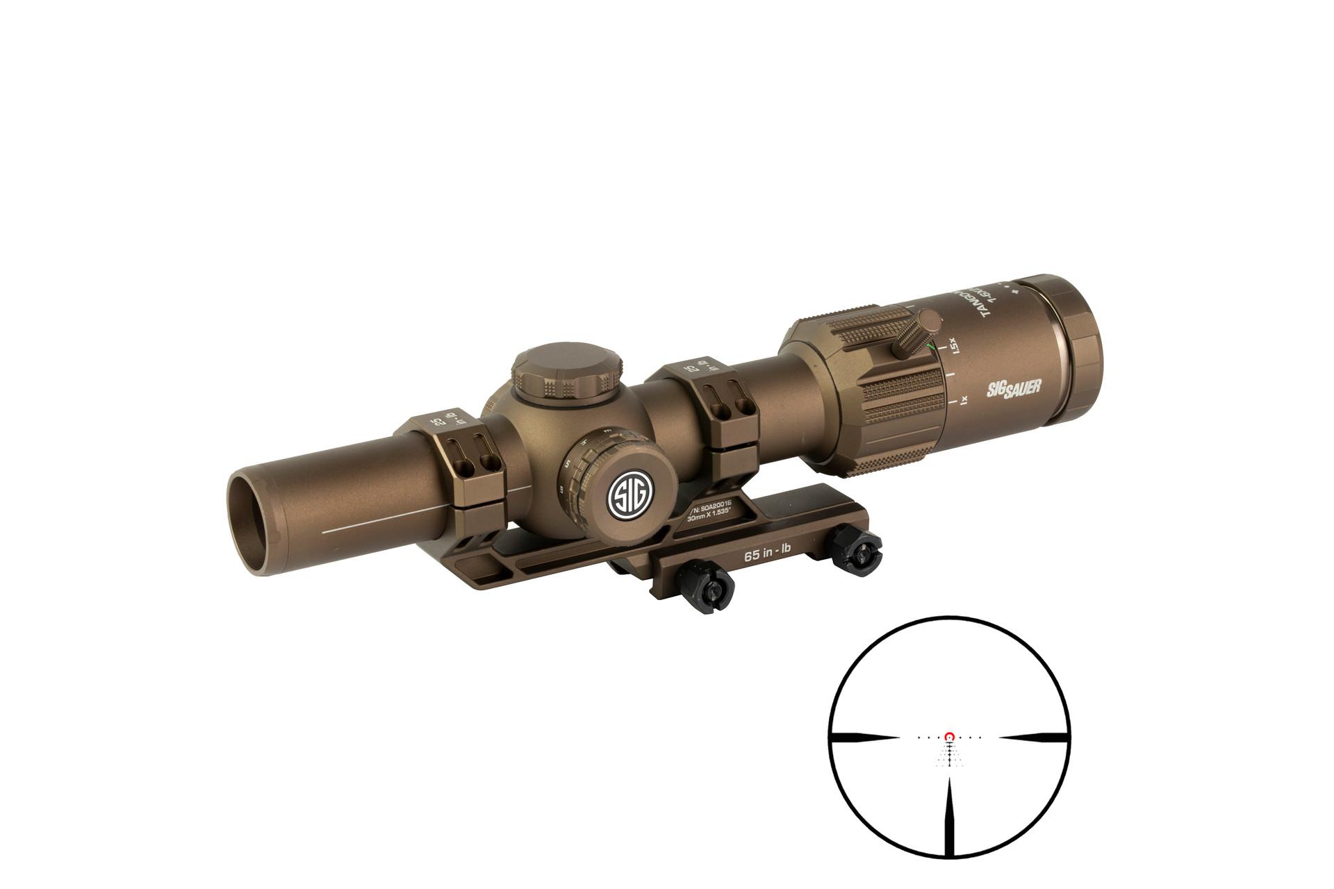 SIG Sauer Tango MSR Scope 1-6X24MM 30MM SFP Illuminated MSR BDC6 Reticle 0.5 MOA Capped COYOTE W/ 1.535 MOUNT