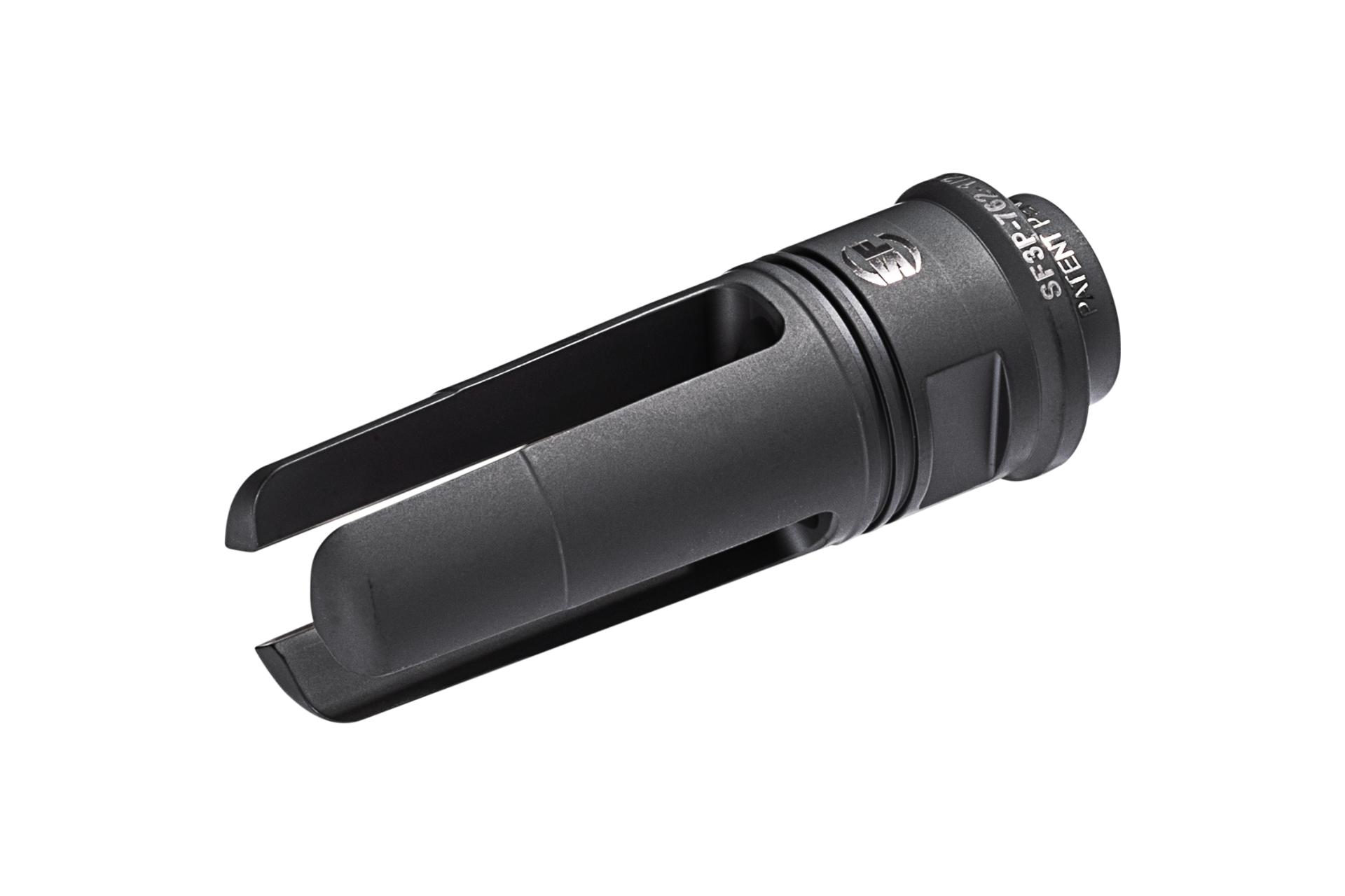 SureFire SF3P762 SOCOM 3-Prong Flash Hider Black DLC Stainless Steel with 5/8"-24 tpi Threads & 2.60" OAL for 7.62x51mm NATO AR-10