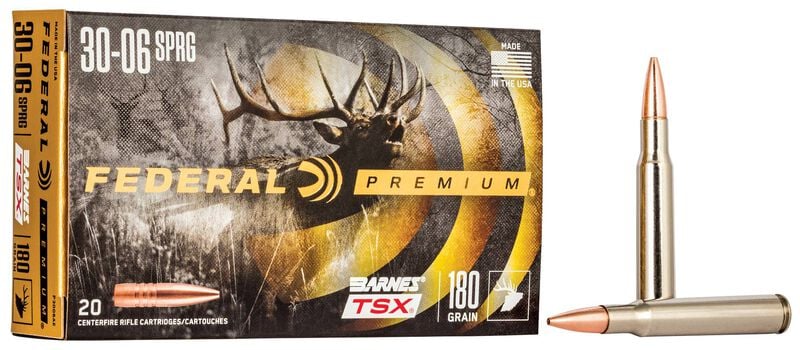 Federal Ammunition P3006AE Premium 30-06 Springfield 180 gr Barnes Triple-Shock X Rifle Ammo - 20 Rounds