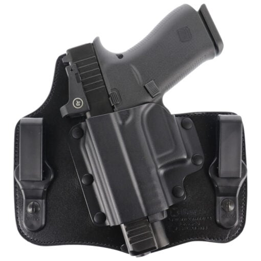 Galco KT801RB KingTuk Deluxe IWB Black Kydex/Leather Compatible w/For Glock 43/43X/Springfield Hellcat Pro UniClip Mount Left Hand - Galco