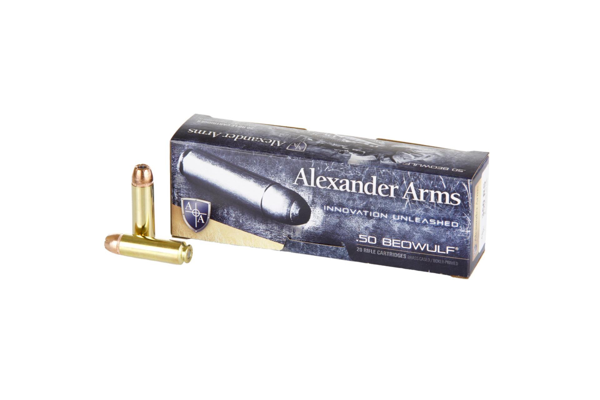 Alexander Arms AB350XTPBOX Rifle Ammo 50 Beowulf 350 gr Hornady XTP Hollow Point Rifle Ammo - 20 Rounds