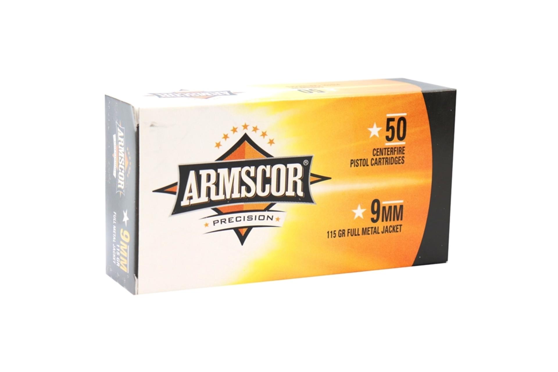 Armscor 50043 Full Metal Jacket 115 Grain 9mm Ammo Handgun Ammo - 1000 Rounds