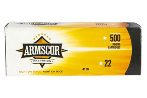 Armscor 50445 Precision Value Pack 22 LR 40 gr High Velocity Solid Point Rimfire Ammo - 500 Rounds - Rock Island Armory