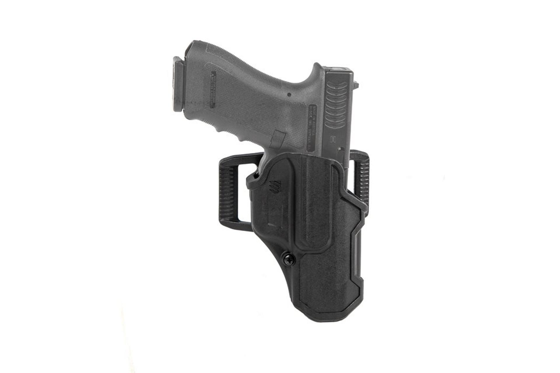 Blackhawk 410701BKR T-Series L2C Non-Light Bearing OWB Black Polymer Belt Clip Compatible w/Glock 19/23/26/27/32/33/45 Right Hand