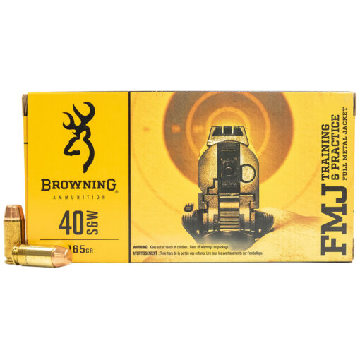 Browning 40 S&W Training & Practice B191800402 165 Grain FMJ Ammo Handgun Ammo - 500 Rounds - AR15 Discounts
