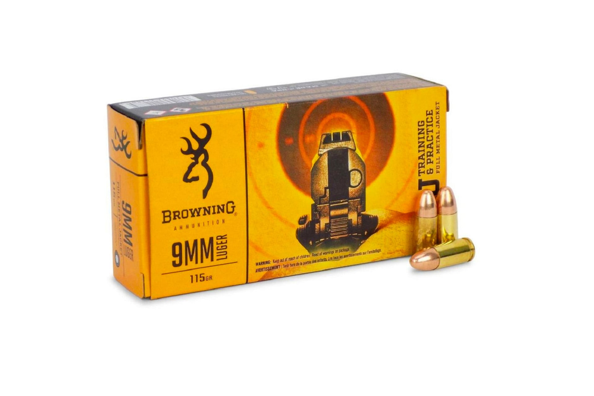 Browning B191800093 9mm Luger 115 FMJ Ammo Handgun Ammo - 1000 Rounds