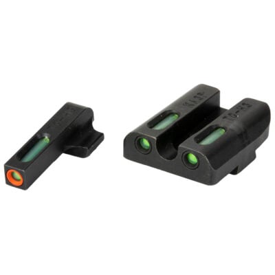 Truglo TFX Pro Square Front/U-Notch Rear Tritium/Fiber Optic Sight, Front Sight Color - Green W/Orange Outline, Rear Sight Color Green, Fits Century Arms Canik TP9